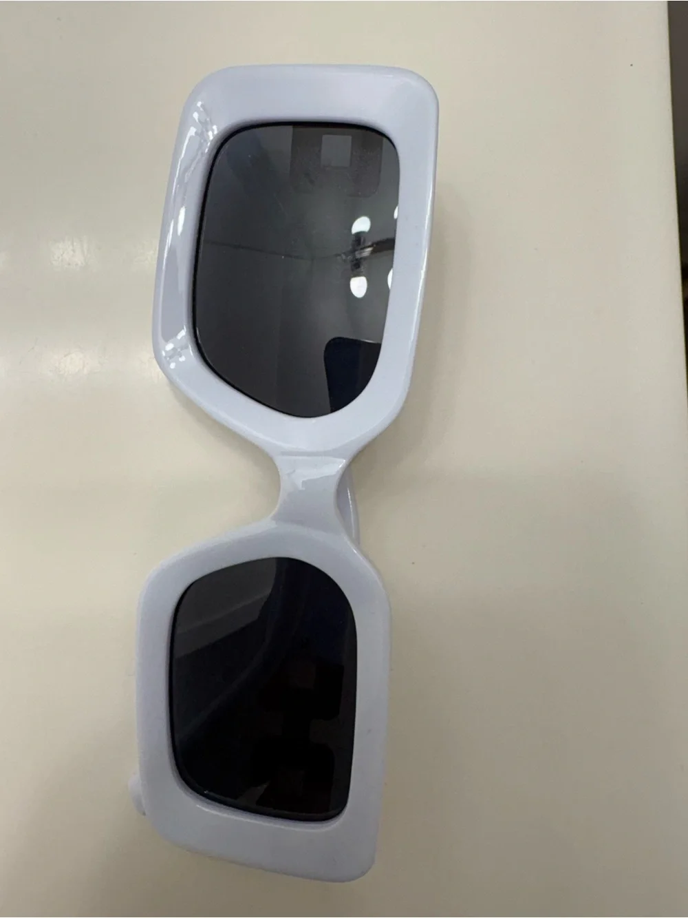 Kids White Square Frame Sunglasses - Classic UV Protection